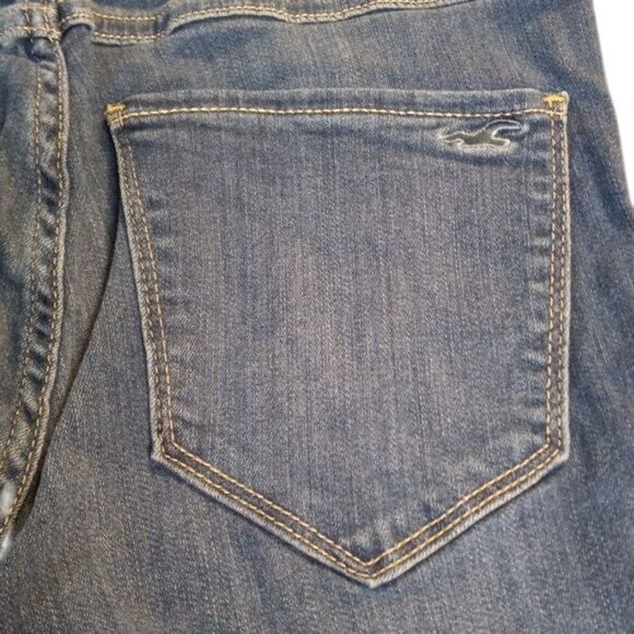 Hollister Size 7L W28 L30 Jean Leggings Womens High-Rise Blue Denim Stretch - Picture 8 of 9
